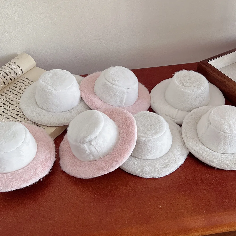 Kaninchenfell Blolita DIY Original Hut Embryo Aufkleber Haar unten Zylinder, Haarschmuck Hutunterstützung, dekorativer nackter Hut 10CM