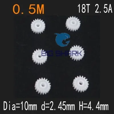 

200pcs 0.5 modulus 18T 2.5A 18 Teeth 18-2.5A DIY toy gear, Plastic Spur Gear,Gearbox Model Gear fit to 2.5mm optical axis