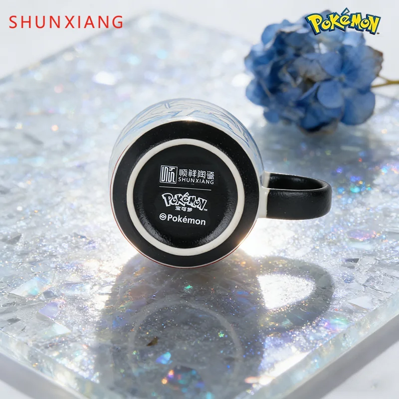 SHUNXIANG Pokémon Ceramic Mug Cartoon Vaporeon & Flareon Magic Color Reveal Home Cold& Hot Water Cup with Handle Drinkware Gifts