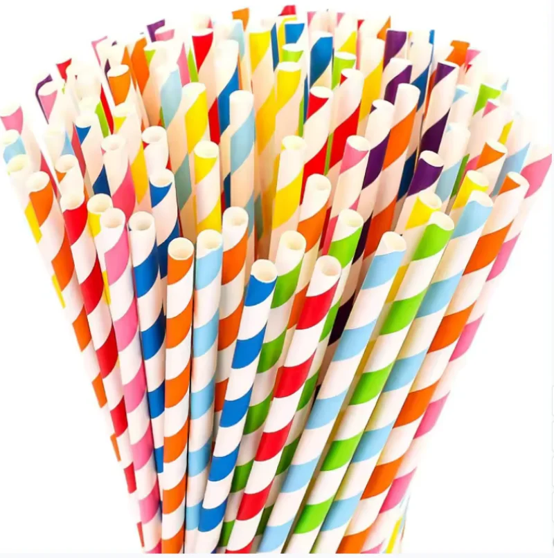 5000Pcs Paper Straws 6*197mm Mix Color Paper Drinking Straws For Wedding Party Restaurant Juice Coffee Cold Drinks Dessert