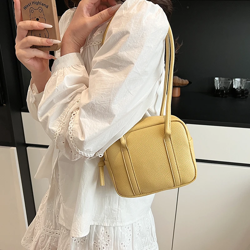 

Korean Trend Females Pu Leather Crossbody Handbags and Purses Simple Causal Mini Shoulder Bags for Women