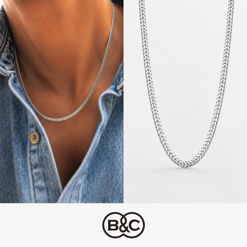 B&C 3 5 7MM Stainless Steel Flower Basket Men Hip Hop Basic Chain Necklace For Women Rock Party Jewelry
