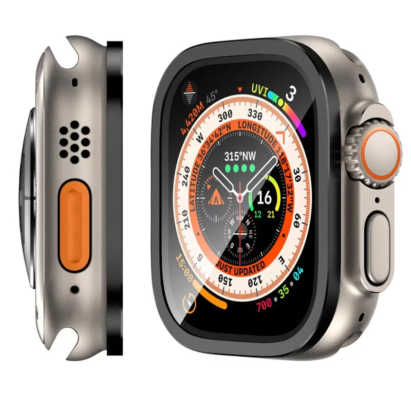 Tempered Glass Film+Metal Frame for Apple Watch Ultra Series 49mm Anti-Scratch Screen Protector for iWatch Ultra 3 2 Accessories view 6