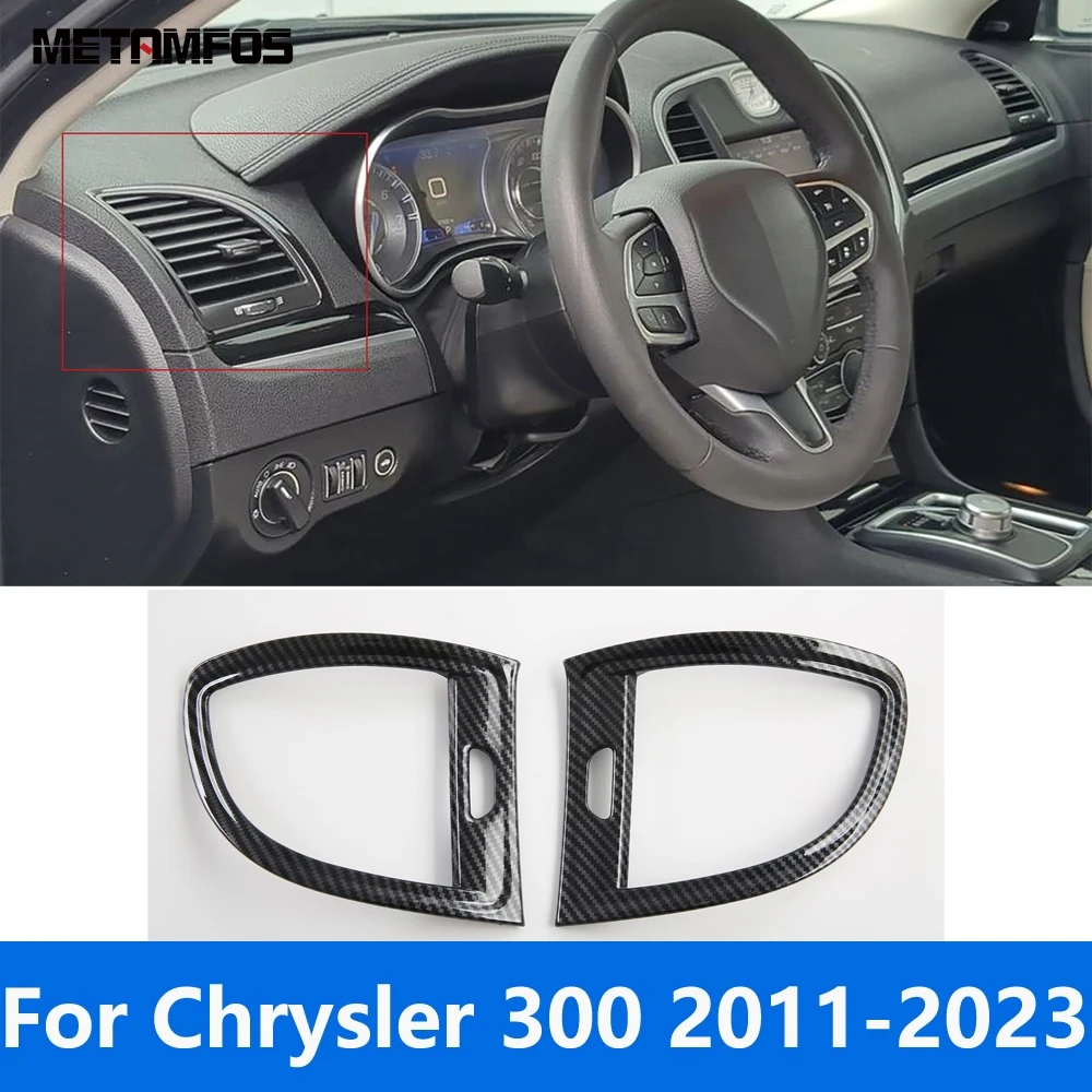 For Chrysler 300 2011-2022 2023 Carbon Fiber Side Front Air Condition Vent Outlet Cover Trim Interior Accessories Car Styling