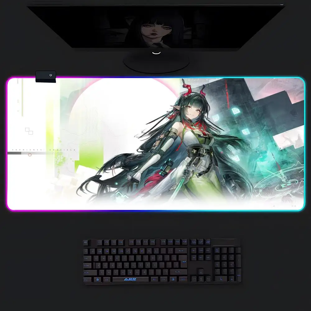 新しいアークナイツ-エンドフィールド-マウスパッド-ゲーマー発光-led-マウスパッド-ゲームテーブル-rgb-デスクマット-キーボード-pc-マウスパッド