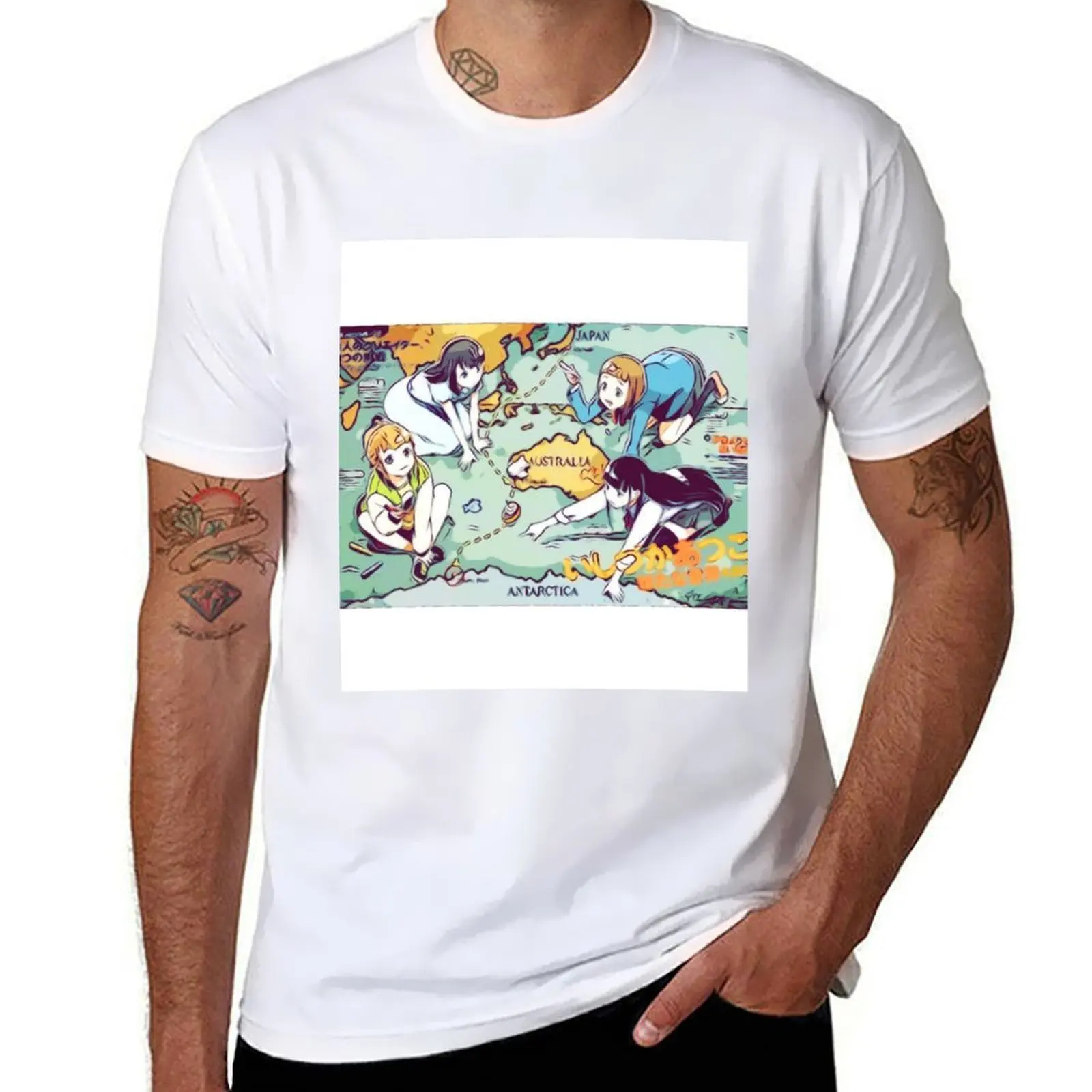 

A Place Further Than The Universe|Sora Yori Mo Tooi Basho - Main Characters (Sketch) T-Shirt man t shirt cotton T-Shirt