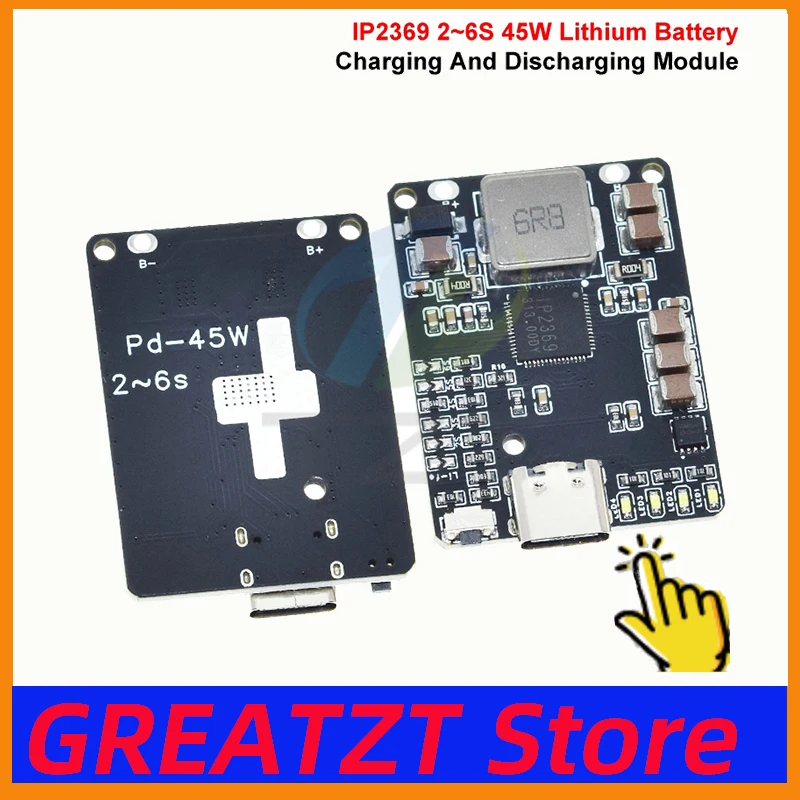 IP2369 45W 2S~6S Lithium Battery Charging Discharging BMS 3S 4S 5S Li-ion/LiFePO4 Battery Charger For Power Banks Drone Charge