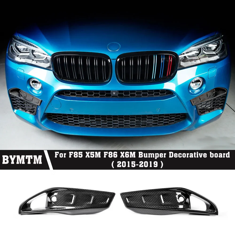 

Real Dry Carbon fiber Front Upper Splitters Inserts Bumper Spoiler For BMW F85 X5M F86 X6M