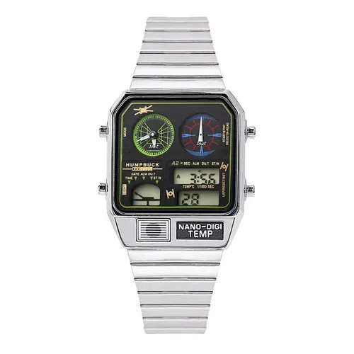 Imagen 2 del producto HUMPBUCK Reloj Elegante Pantalla Dual Resistente al Agua Deporte Modelo DIGITEMP con Monitor de Temperatura y Alarma para Hombres y Mujeres