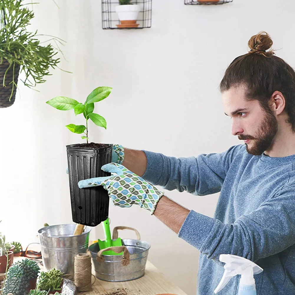 

Premium-20Pcs Tall Tree Pots,Deep Nursery Treepots,7.8Inch Tall Seedling Flower Plant Container Pots For Indoor Outdoor Garden