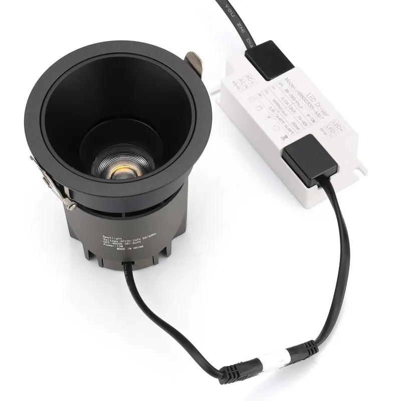 Modern style LED recessed downlight, round ceiling light, suitable for home office aluminum structure