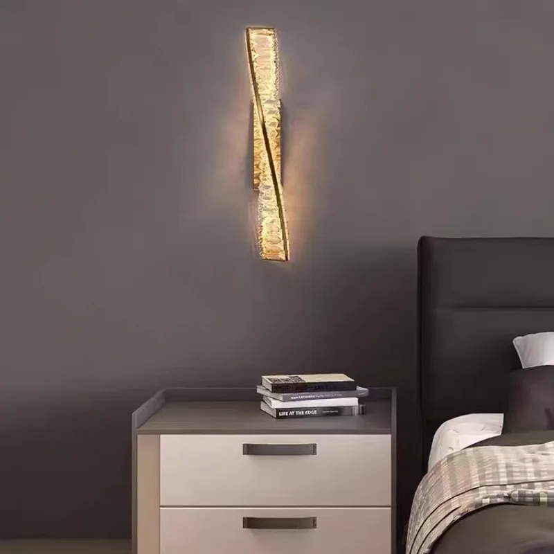 Moderno Cristal Irregular LED Lâmpada De Parede, Aço Dourado, Borda Suave, Lâmpada De Cabeceira, Corredor Do Hotel, Villa Sala De Estar, Lâmpada De Interior, High-End