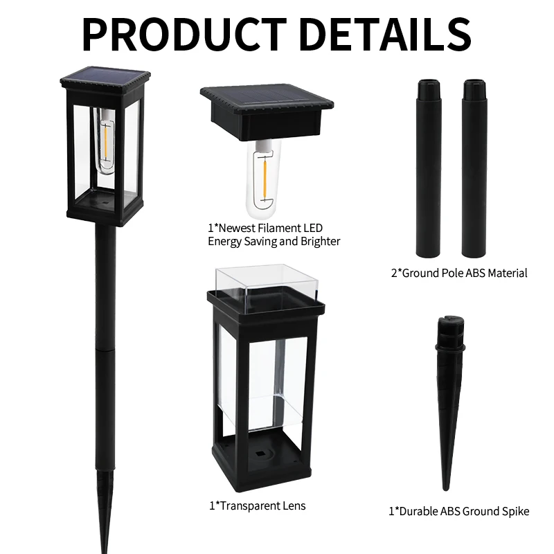 Retro Solar Pathway Warm Lights Outdoor Waterproof Solar Powered Garden for Walkway Yard Backyard Landscape Lighting Decorative