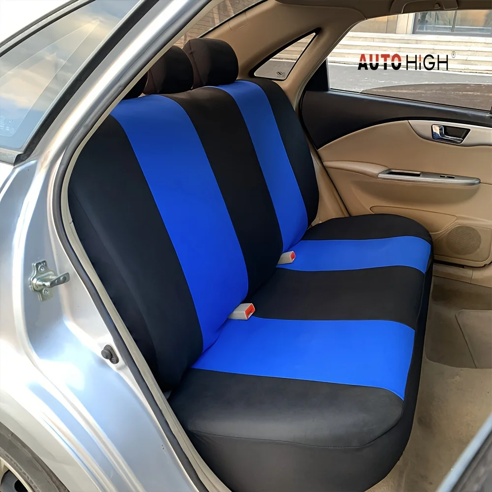 Blue Five-seat Material Car Seat Cover, Mesh Fabric Model Fashion Seat Cover, Front + Rear Five-seat 9pcs All-inclusive Seat Co