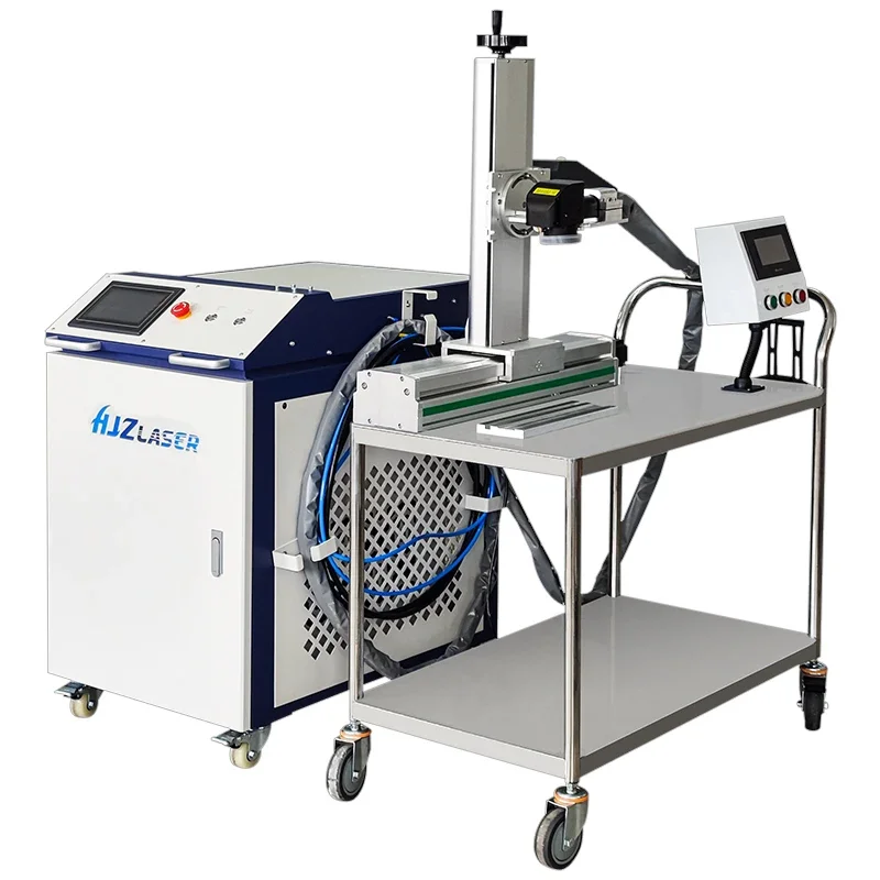 

300W 500W 1000W Pulse Laser Cleaning Machine Metal Wood Stone Concrete Painting Coating Layer Oil Rust Removing Dual Screen MOPA