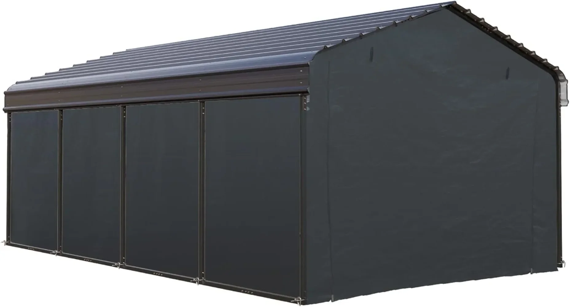 12 x 20 ft Metal Carport Kits with Galvanized Steel Roof & Removable Sidewalls, Heavy Duty Metal Carport Canopy, Outdoor