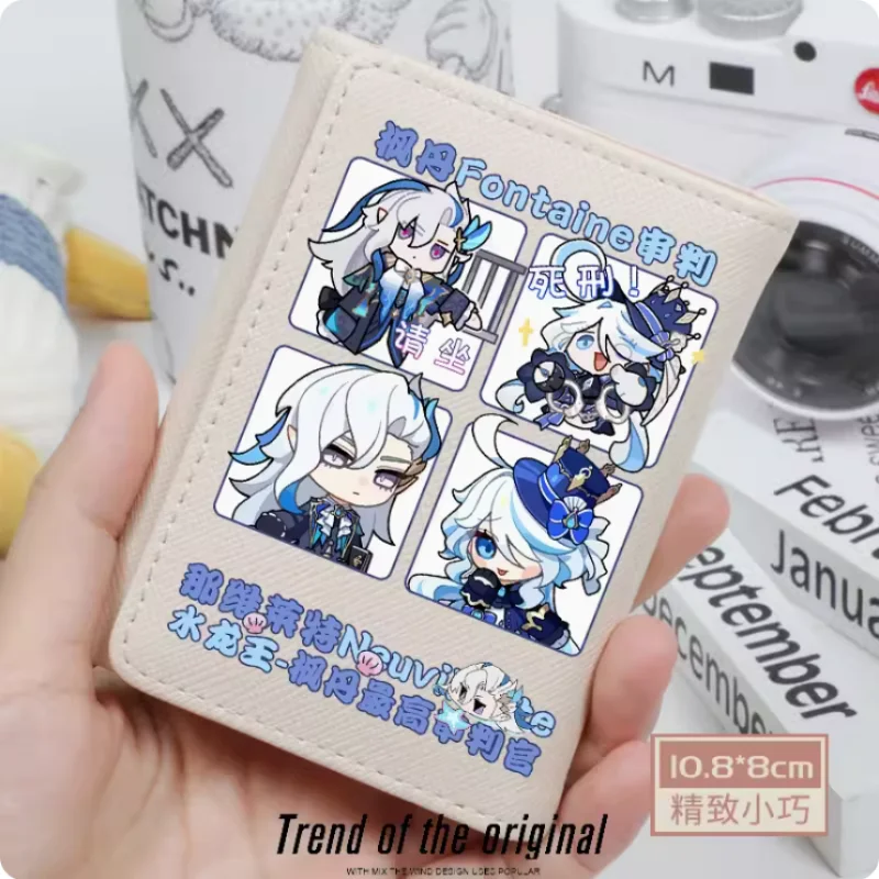 

Anime Genshin Impact Neuvillette Fashion Wallets PU Purse Card Holder Hasp Money Bag Cosplay Gift B464