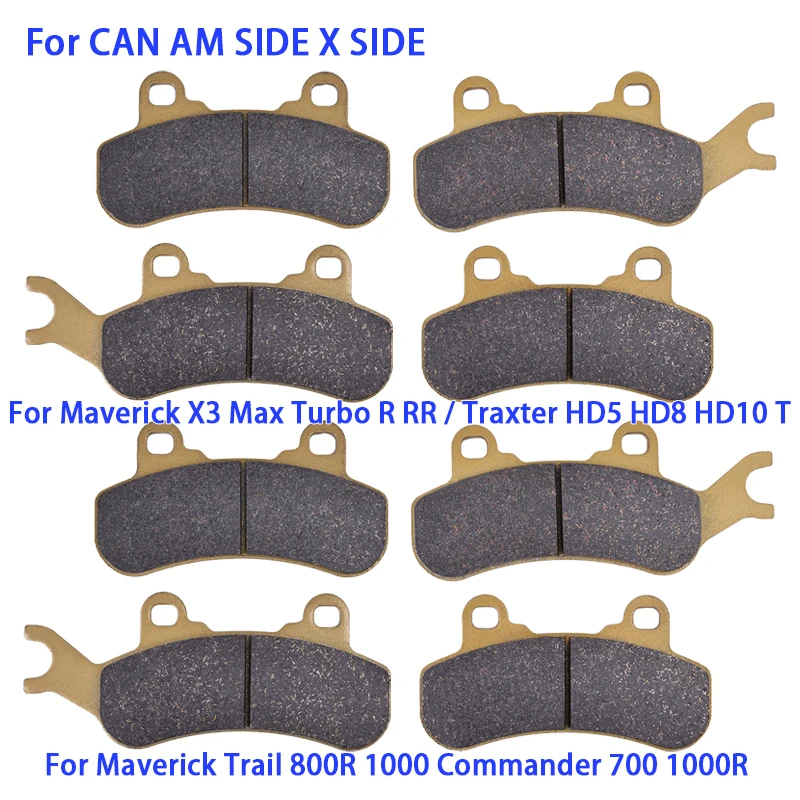Motorcycle Front Rear Brake Pads For CAN-AM Side X Maverick X3 Turbo R RR Commander Max 1000 700 Defender Traxter HD10 HD8 HD5 T