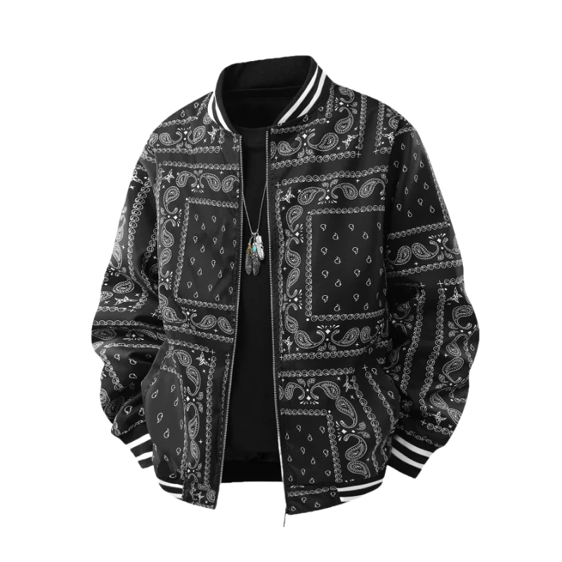 Casual Stand Collar Top Simple and Versatile Trendy Jacket for Men Korean Style Gradient Sports Top