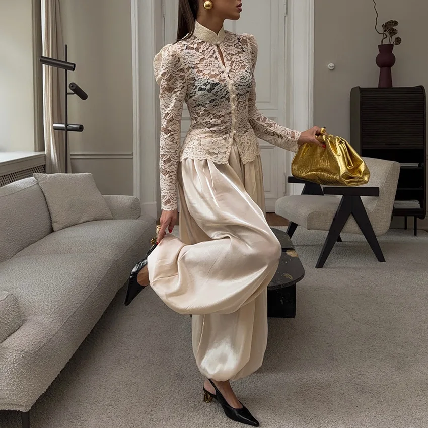 Pant Women Vintage Wide Leg Long Pants High Waist Straight Trousers Y2k Streetwear Elegant Splice Work Casual Loose 2026