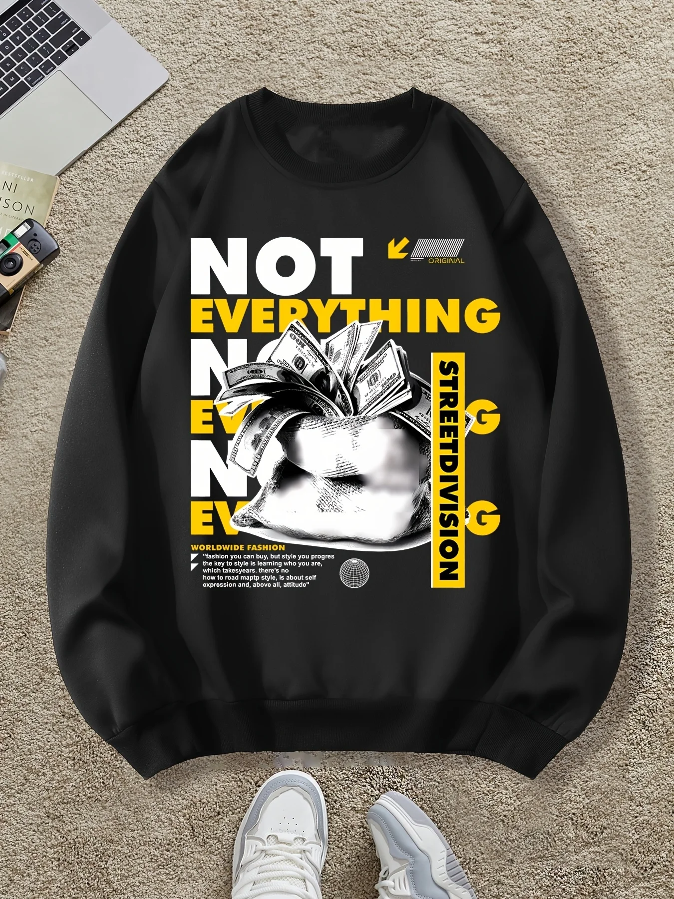 

Хип-хоп с принтом денег, осенне-зимняя мужская и женская спортивная одежда с длинными рукавами, повседневная свободная уличная уличная толстовка