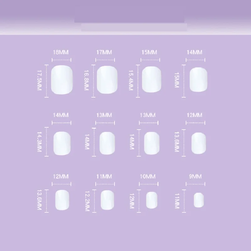 24pcs/Set Short Square Fake Nails For Women Cute Bride Heart White French Tips Faux Ongles Y2k Press On False Nail Supplies