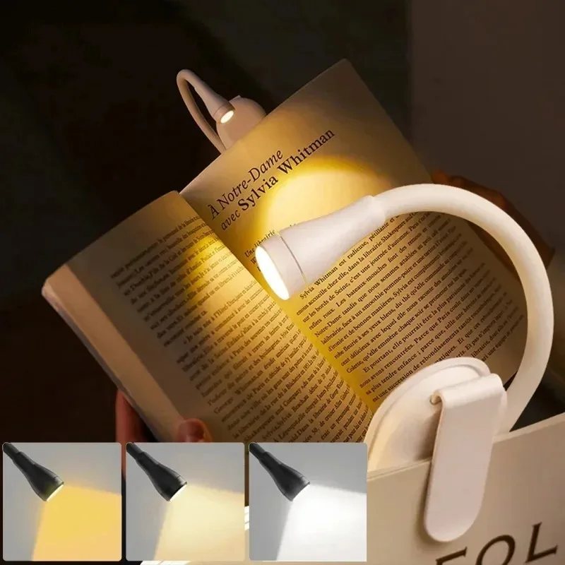 Clip-On Book Light USB Rechargeable LED Reading Lamp Eye Care Mini Desk Light Portable for Students and Bedside Reading