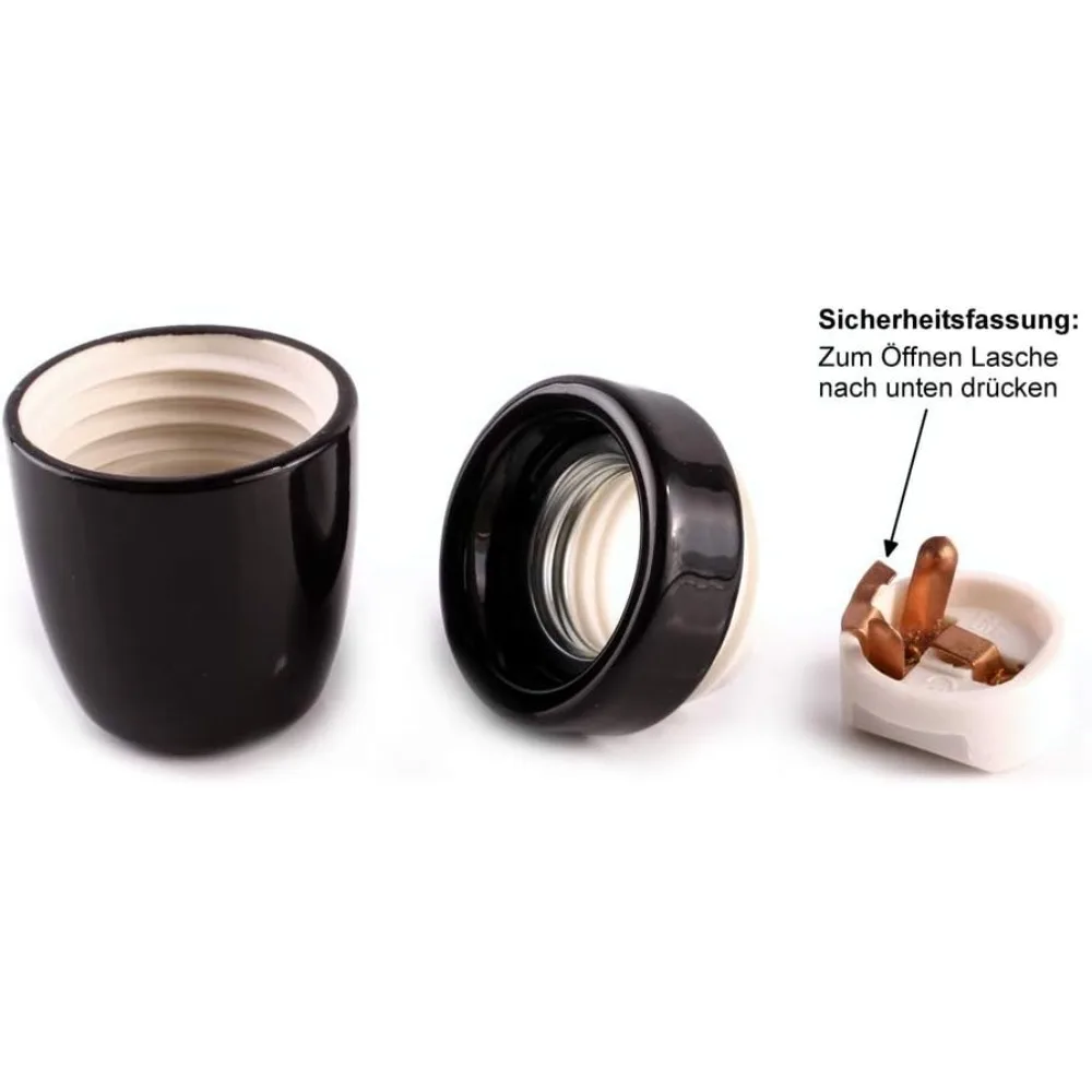 JOYINLED Porcelain Socket E27 Lamp Holder Clamp Nipple Black White 1/10PCS Pendant Ceiling Light Fitting for LED/Incandescent