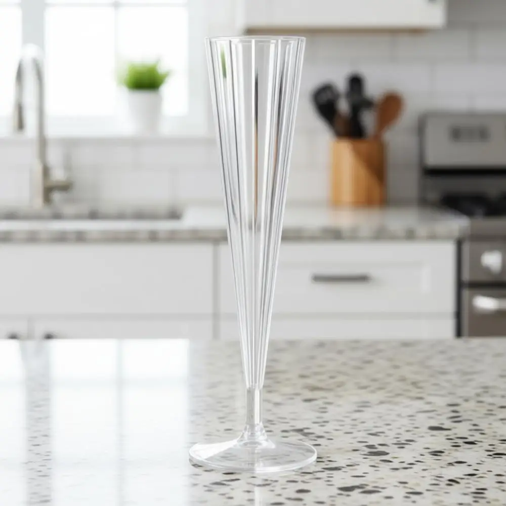 

Двухкомпонентные пластиковые бокалы для шампанского, 5 унций, прозрачные