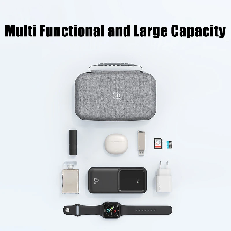 Double Layer Cable Storage Bag Waterproof Digital Electronic Organizer USB Data Line Charger Plug Storage Bag for Travel