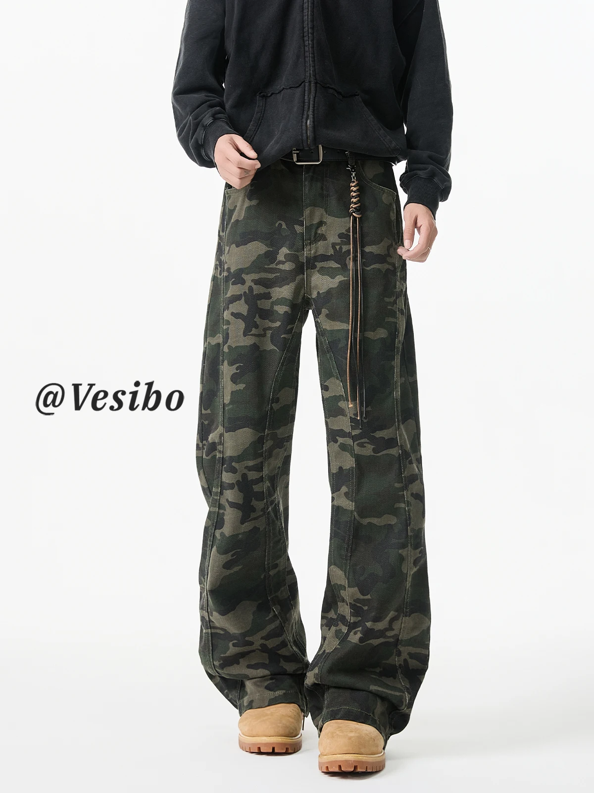 

Мужские джинсы в стиле ретро-камуфляж, прямые брюки в стиле американского хип-хоп для работы и повседневной носки, расклешенные...