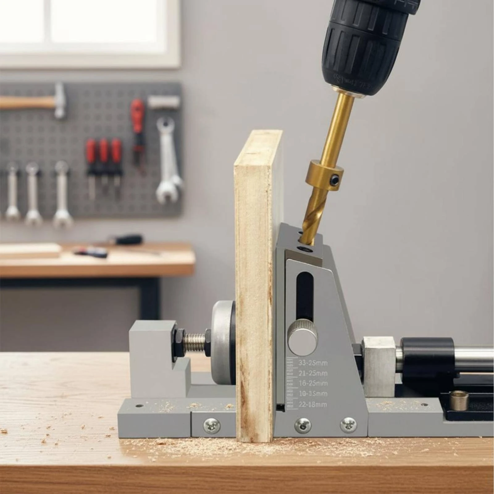 Pocket Hole Drilling Jig Accurate Positioning Wood Pocket Hole Jig Woodworking Tool Long-Lasting Aluminum Alloy Build