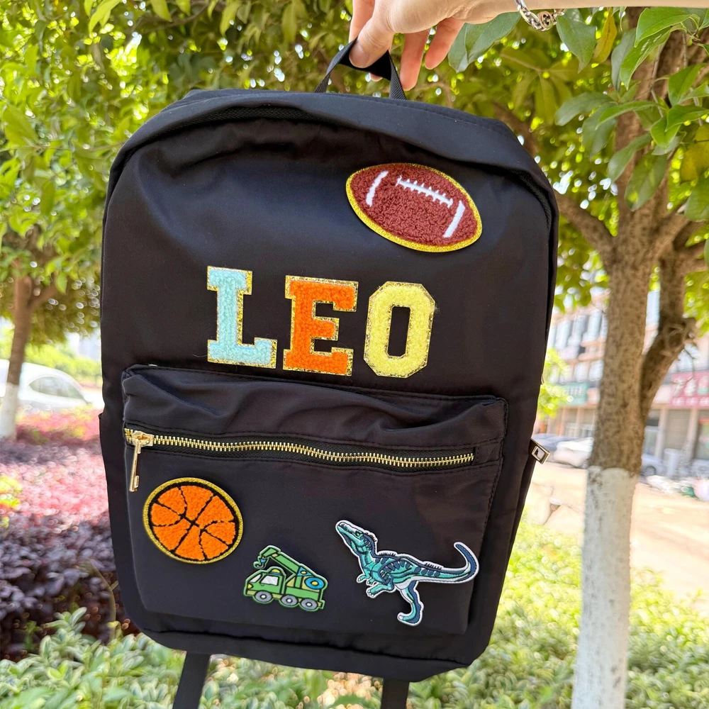 

Wholesale Nylon Durable Waterproof Personalized Letter Patches Custom Logo Travel Women Lady Shoulder School Backpack Bags