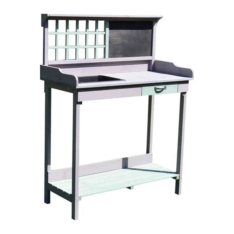 Flower planting operation bench rack planting vegetables solid wood gardening furniture rack tools planting potting soil replace