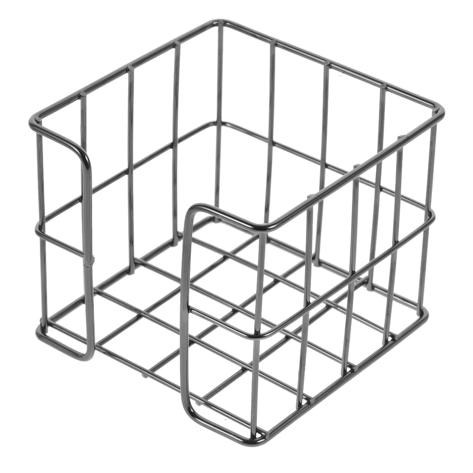 Black Metal Memo Pads Holder Small Wire Basket for Notepad Organizer Compact Desk Decor Modern Office Stationery