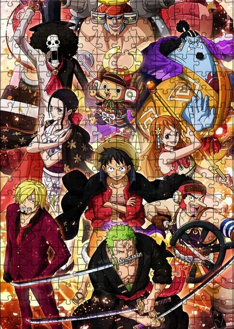 Japanese Anime One Piece Puzzles 300/500/1000 Pieces Jigsaw Puzzles for Adults Kids Educational Toys High Decompression Game