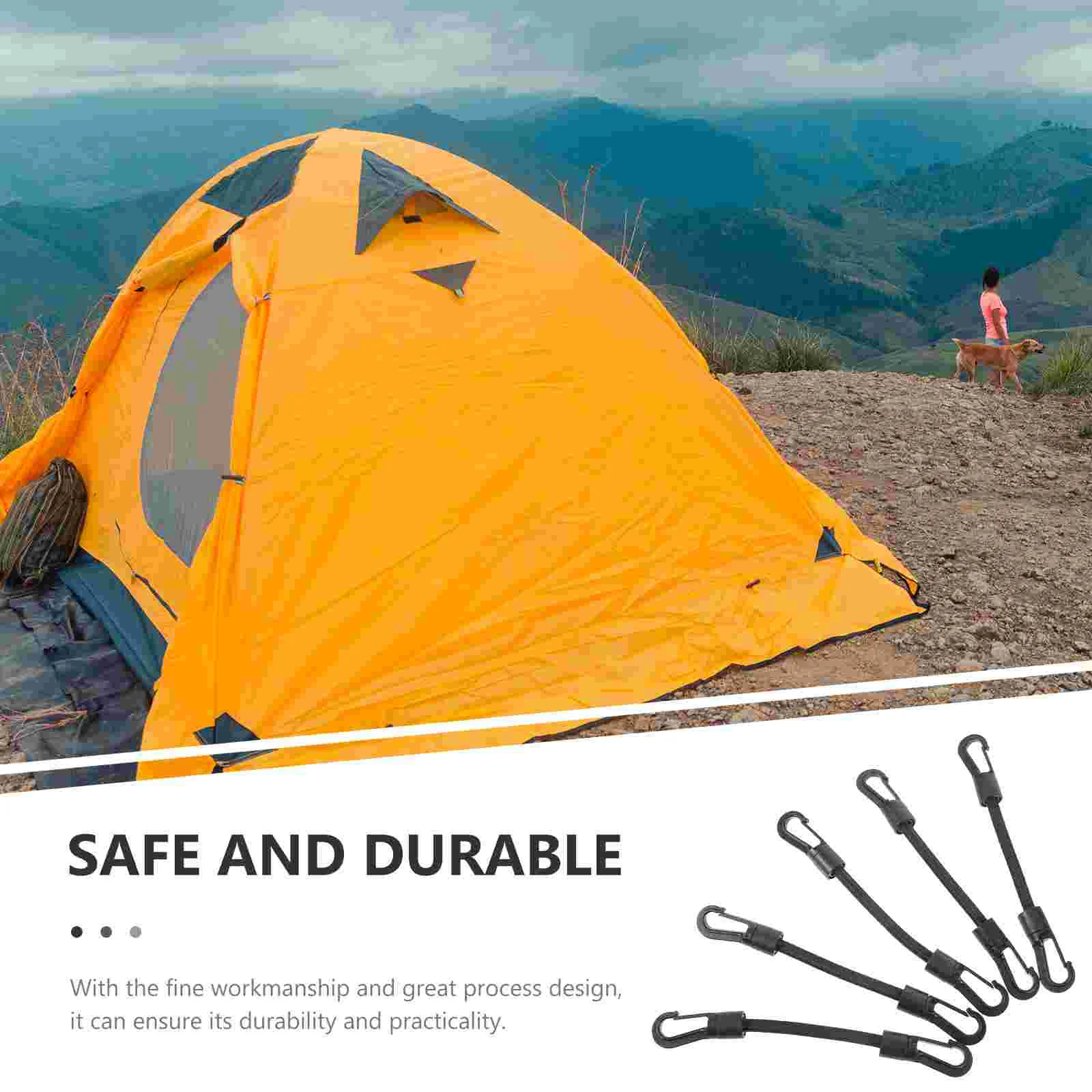 5 Pcs Elastic String Hook Double-headed Cords Multi-function Buckle Strap Small Tent Camping Ropes Tie down Daily Use See