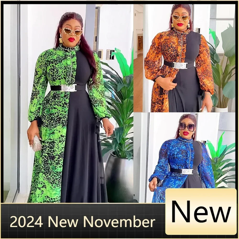 

Customized Dubai African Chiffon Dresses For Women Wedding Party Long Sleeve Robe Muslim Kaftan Abaya Plus Size Boubou Evening G