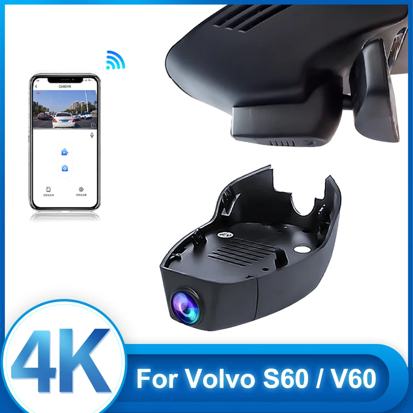 Plug and Play 4K 2160P Wifi DashCam Dual Cameras Car DVR For Volvo s60 T5 T6 T8 For Volvo v60 T5 T6 2019-2022 Driving Recorder