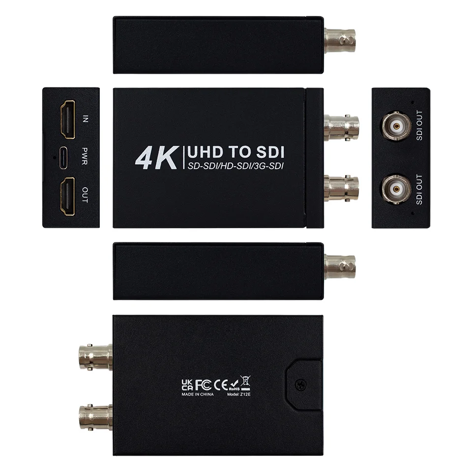4K UHD Audio Video HDMI to 2 Channel 3G-SDI Converter Adapter with HDMI Loop Out, HDMI Input to SDI Output for HDTV Broadcasting
