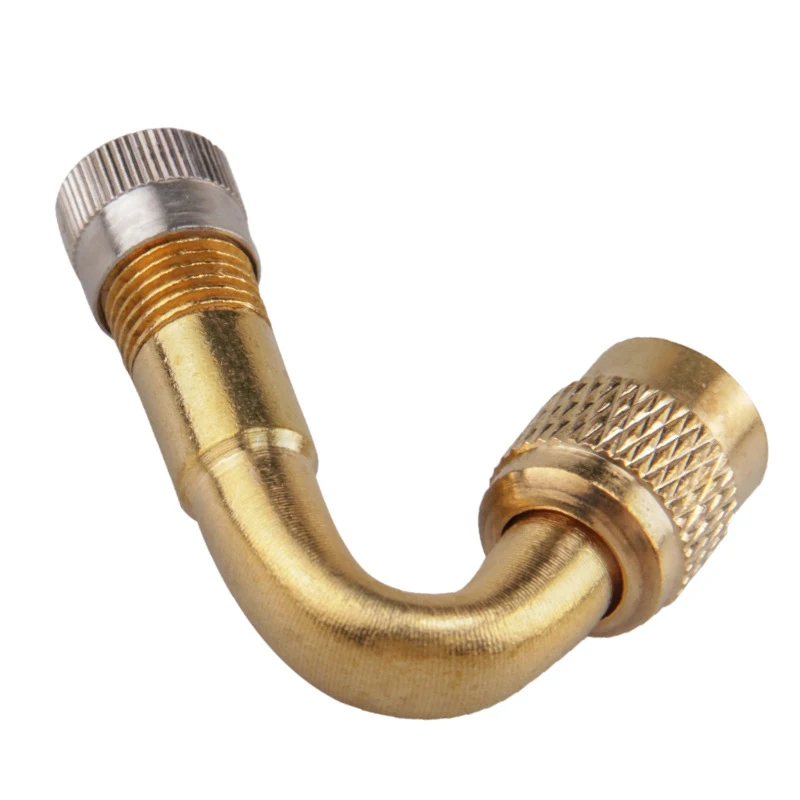 Car Motorcycle Tire Brass Valve 90 Degree Extension Tube Metal Valve Extension Rod Inflatable Nozzle Extension Tube