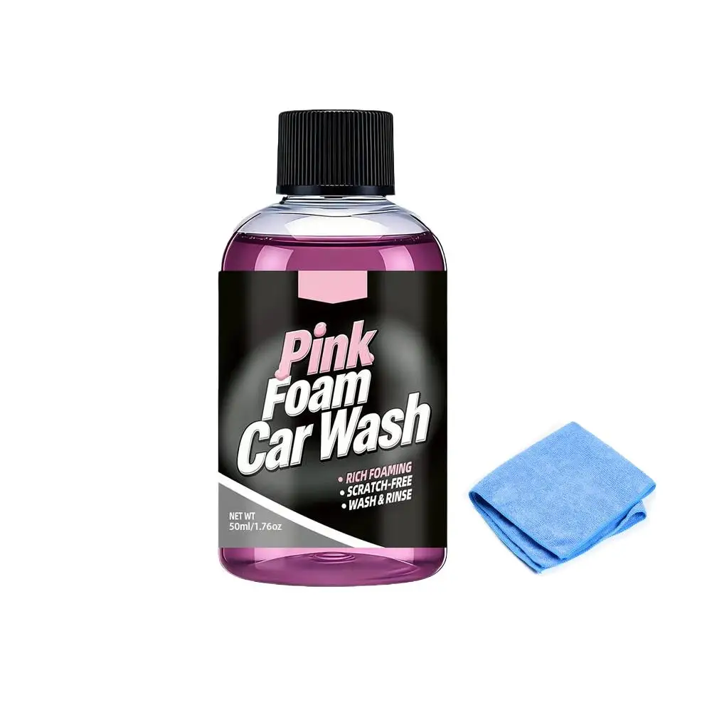 50ml Foam Car Wash Liquid Active Snow Shampoo Rich Foaming Soap Scratch Free Deep Clean with Microfiber Towel Automobile 1/5PCS view 4