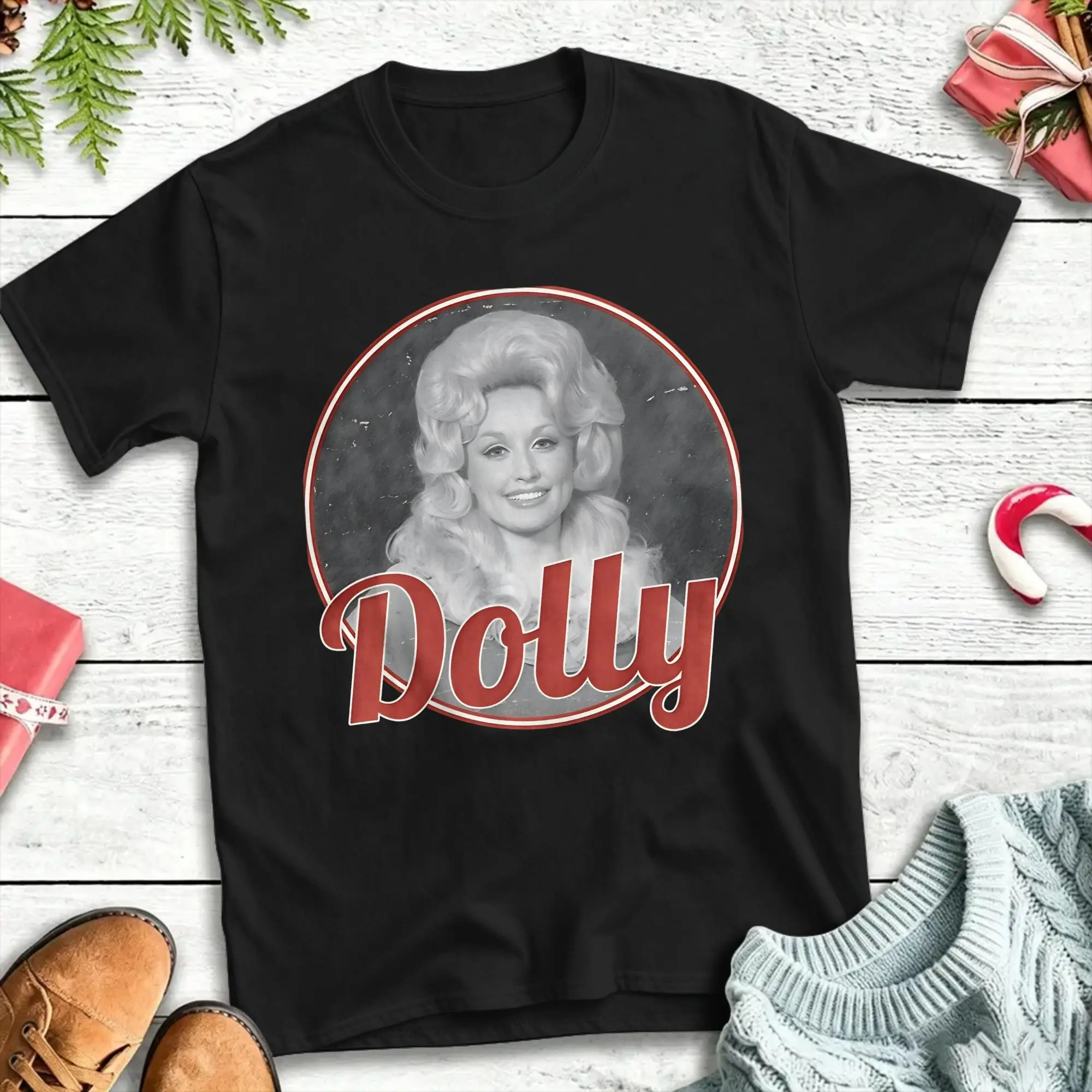 Dolly Parton Circle T-Shirt Summer  Y2K Funny T-Shirts Cotton Hipster Tee Shirt For Men Casual Tees