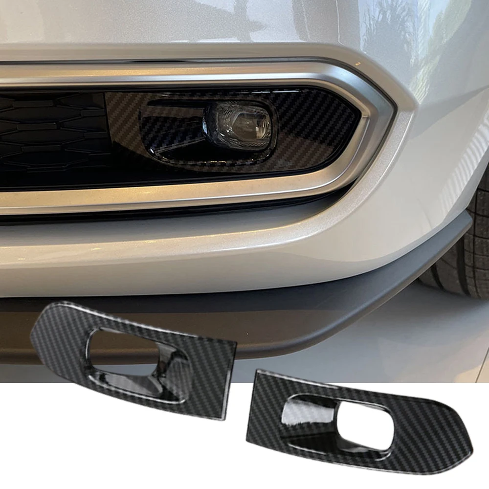 2 pcs Carbon Fiber Look Finish Front Bumper Fog Light Cover Trim For Toyota Sienna XL40 2021 2022 2023 2024 Car Accessories