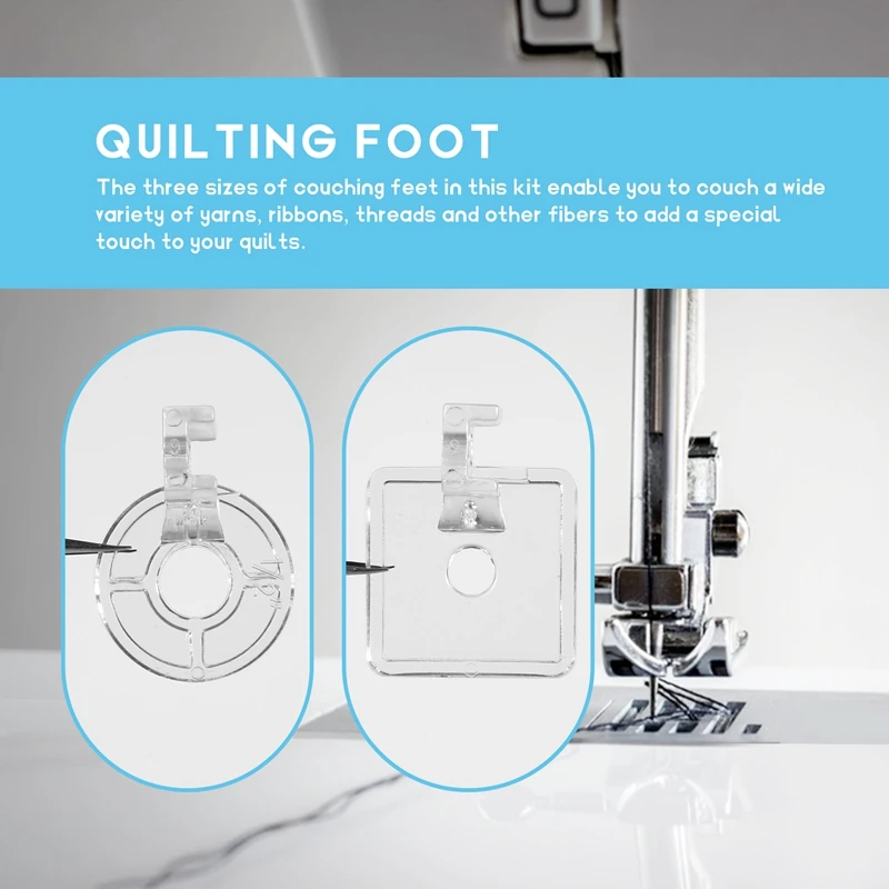 Nieuwe Clear Couching Decoratieve Voet Garens, Borduurwerk Free Motion Echo Presser Voet Voor Lage Schacht Naaimachines