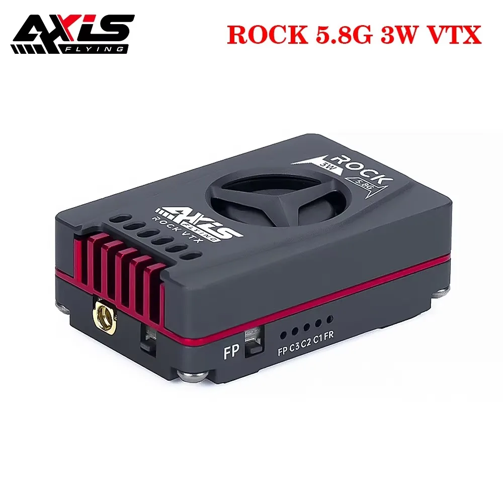 Axisflying ROCK 5.8G 3W VTX, Built-in MLC Anti-Interference Dual Core Image Transmitter, MMCX Antenna, 7-28V Wide Voltage for RC