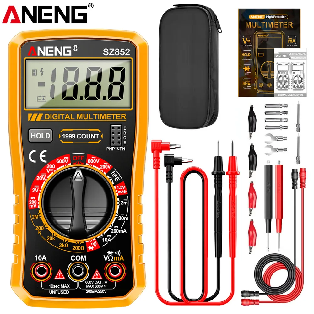 ANENG Digitalmultimeter Professioneller Tester Intelligenter Spannungs-Amperemeter-Summer-Voltmeter Multifunktionales Elektronik-Detektionsgerät SZ852