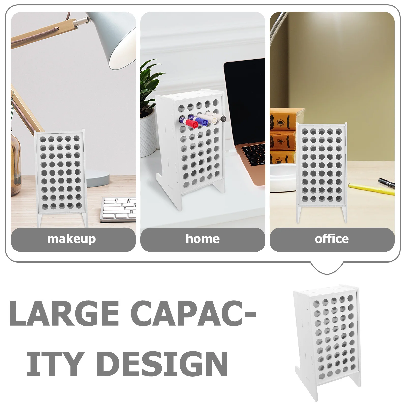 

45-Slot Pen Storage Box Multi-Functional Desk Organizer Office Desktop Marker Pen Holder Stationery Rack Marker Organizer