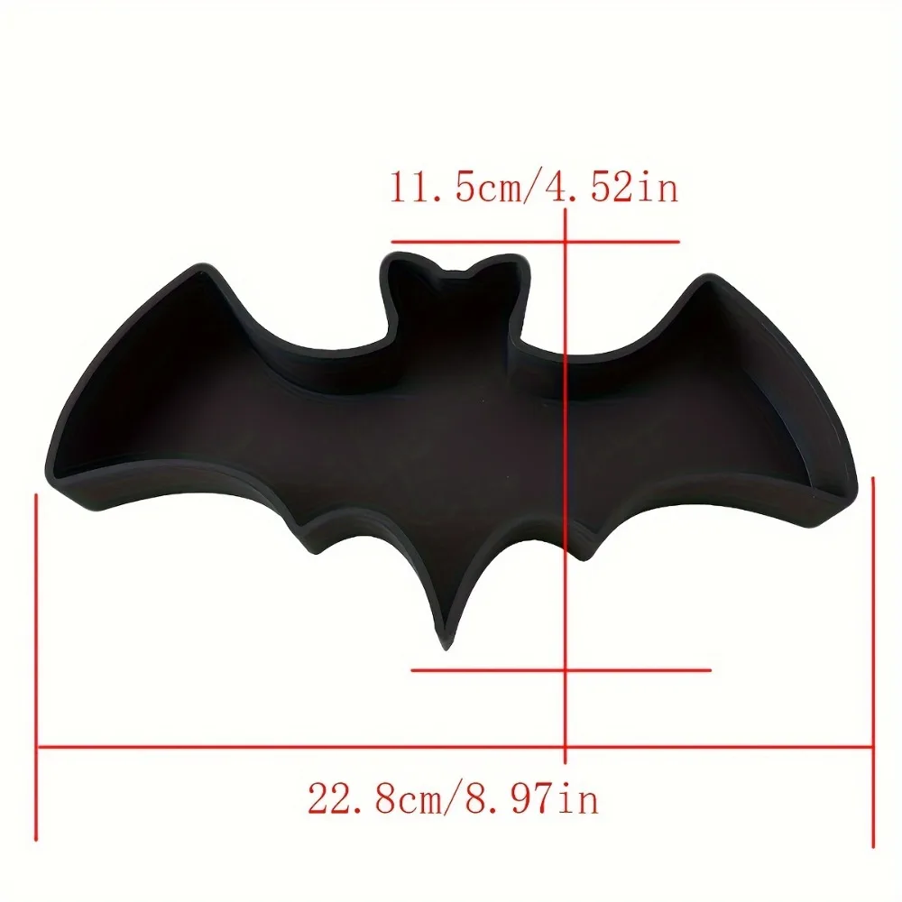Halloween  Bat-Shaped Jewelry Tray  Black Gothic Storage Box for Earrings, Keys & Candy Halloween Decoration Organizer