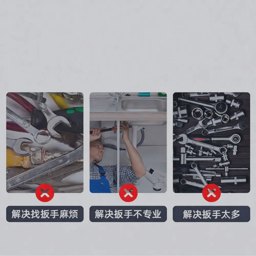 Compact Sink Plumbing Wrench Faucet Angle Valve Installer Tool Durable Stainless Steel Bathroom Repair Spanner Kit